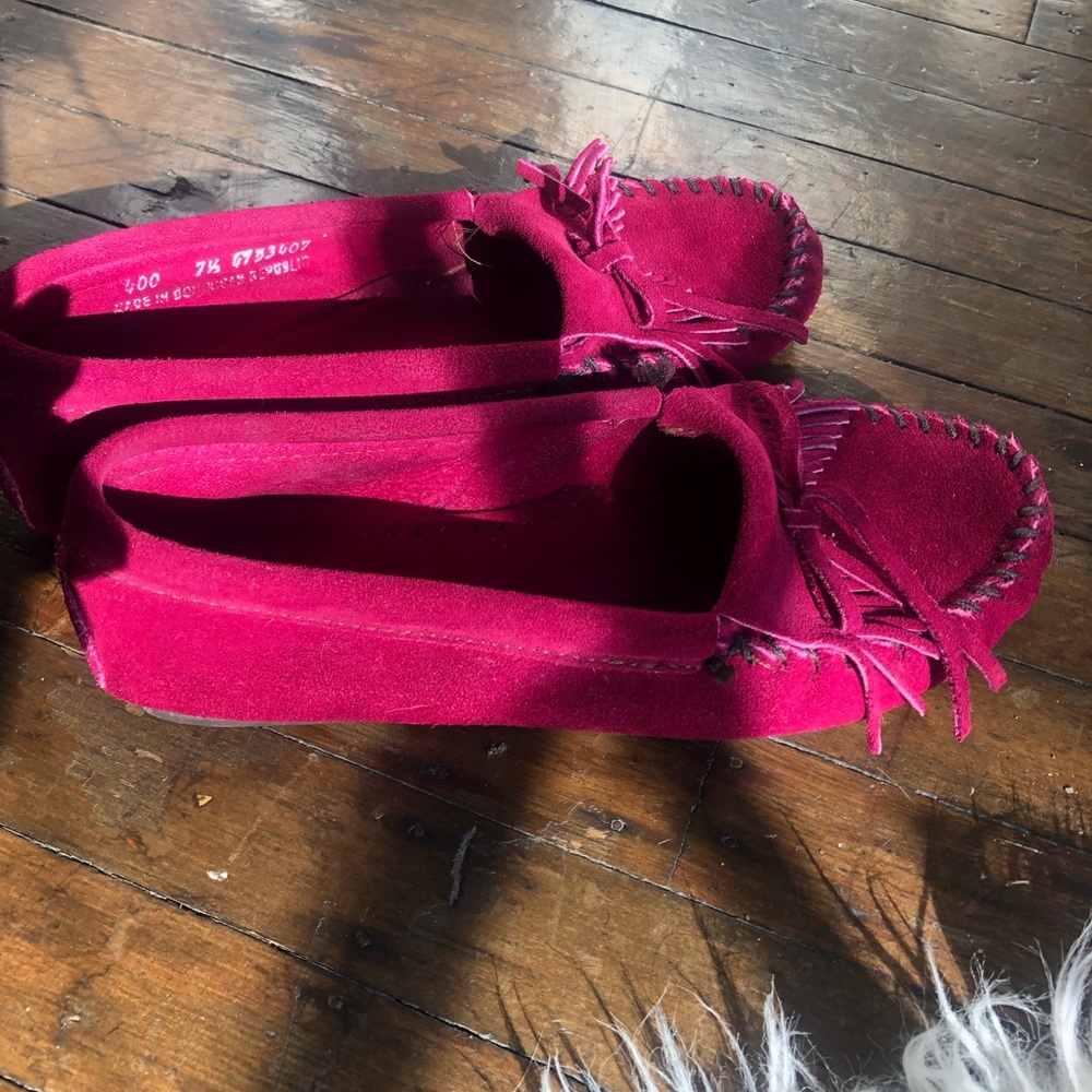 Minnetonka Kilty Suede Moccasins